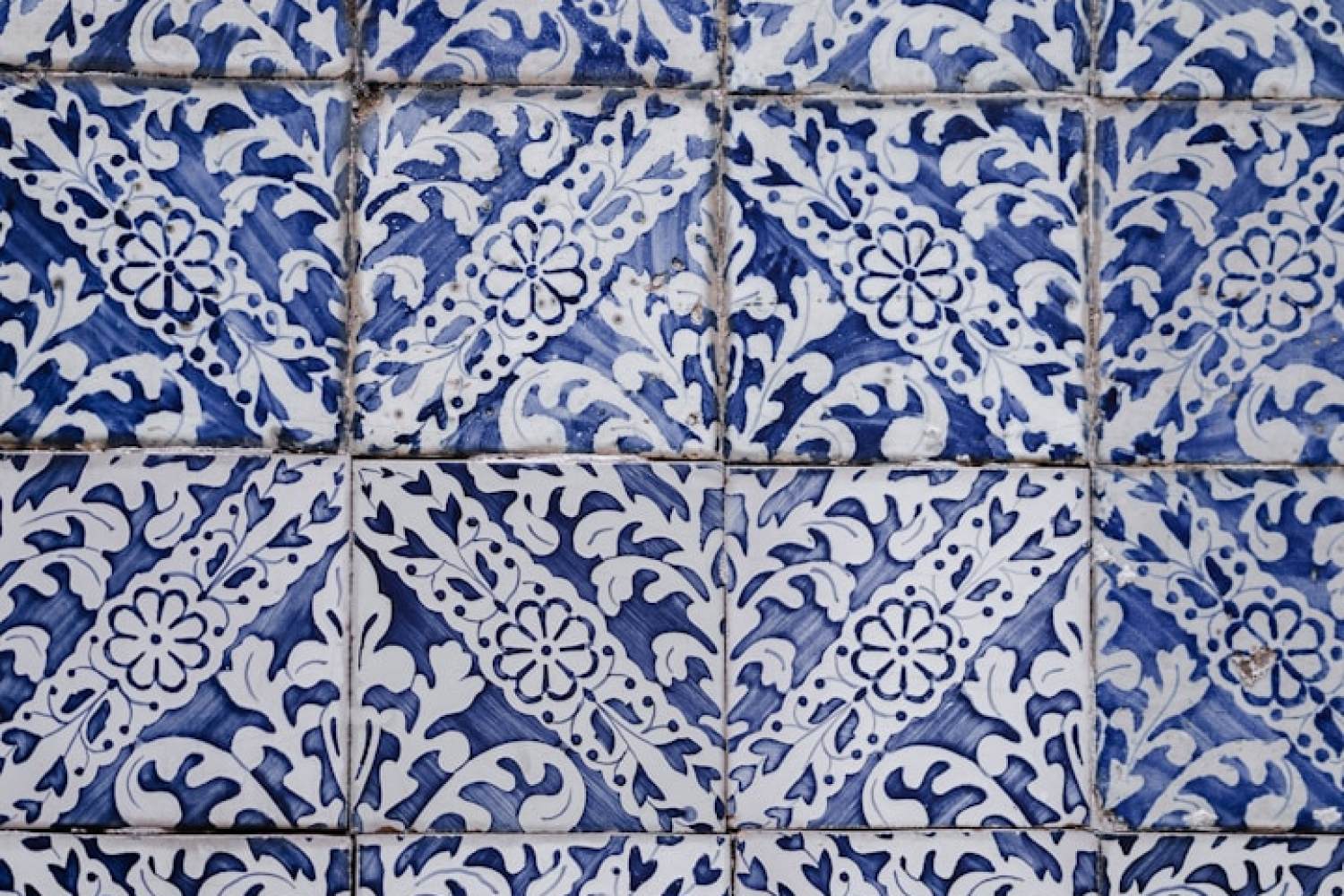 Healthy Buildings Lisbon white and blue floral tiles. Healthy Buildings