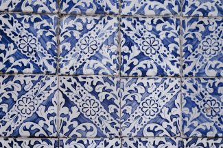 Healthy Buildings Lisbon white and blue floral tiles. Healthy Buildings